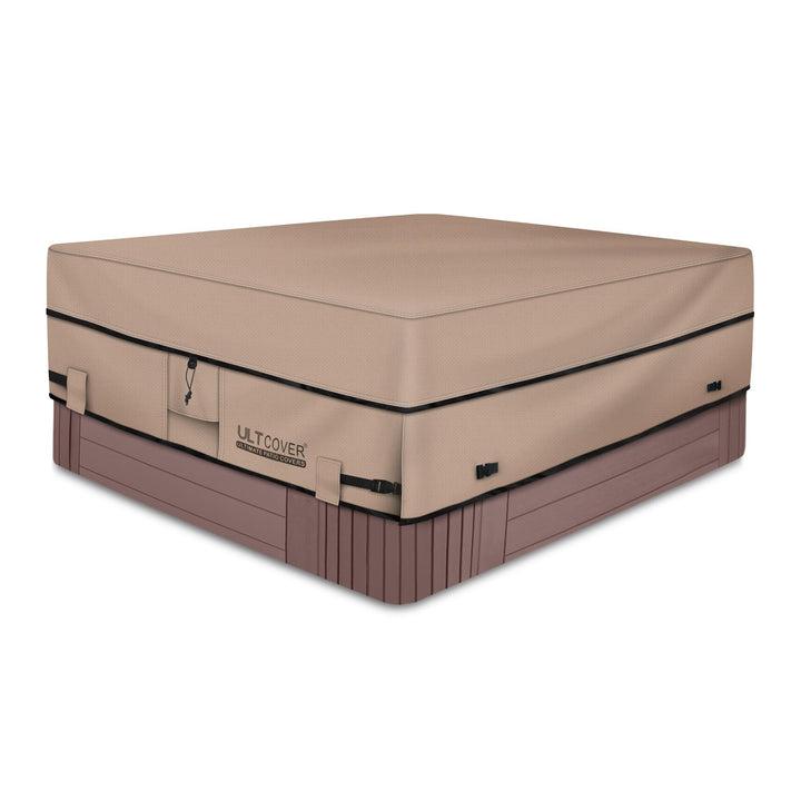 Waterproof 600D Polyester Square Hot Tub Cover Outdoor SPA Covers 85 x 85 inch