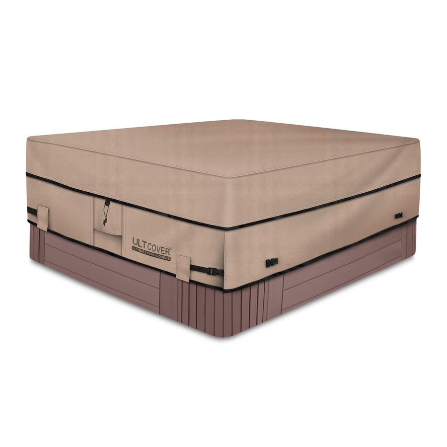 Waterproof 600D Polyester Square Hot Tub Cover Outdoor SPA Covers 85 x 85 inch