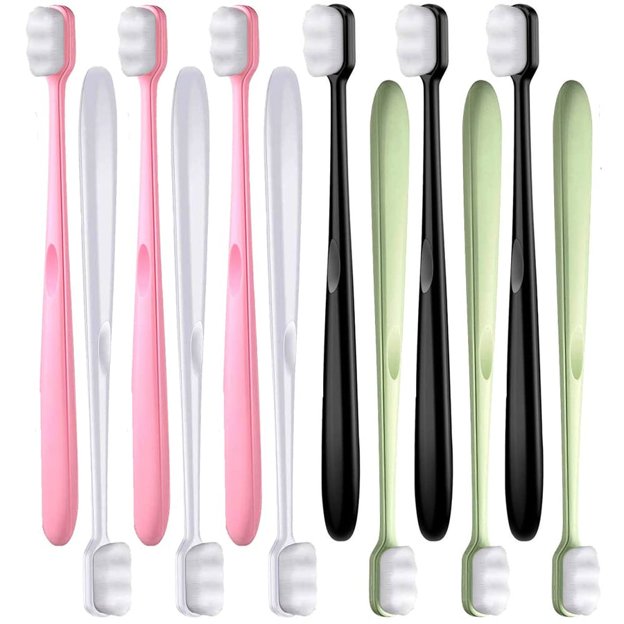 12PCS Extra Soft Toothbrush Adult Teen Manual Micro Nano Toothbrushes 20,000 Bristles for Sensitive Gums Fragile Teeth Oral Gum Recession