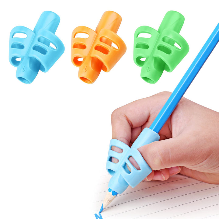 Pencil Grips, Pencil Grips for Kids Handwriting, Children Pen Writing Aid Grip Set Posture Correction Tool for Kids Preschoolers Children, Hollow Ventilation Design, 3 Pack
