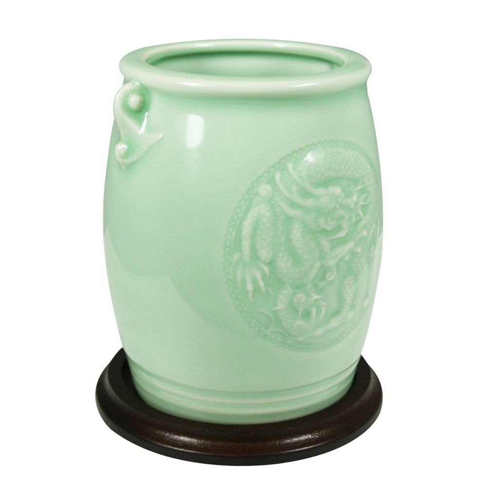 Gifts & Décor 4.5 Inch Chinese Dragon & Phoenix Ceramic Vase