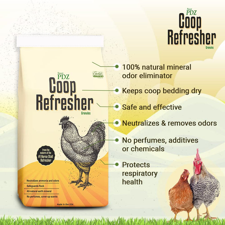 - Coop Refresher - Zeolite Odor Eliminator - Essential Chicken Coop Accessory - 10 lbs