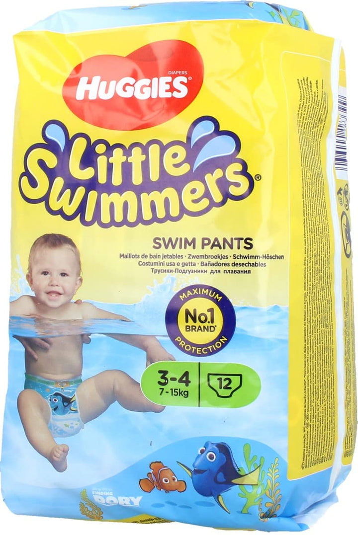Little Swimmers Disposable Swim Diapers Unisex, Small, 12-Count-Pink/Blue