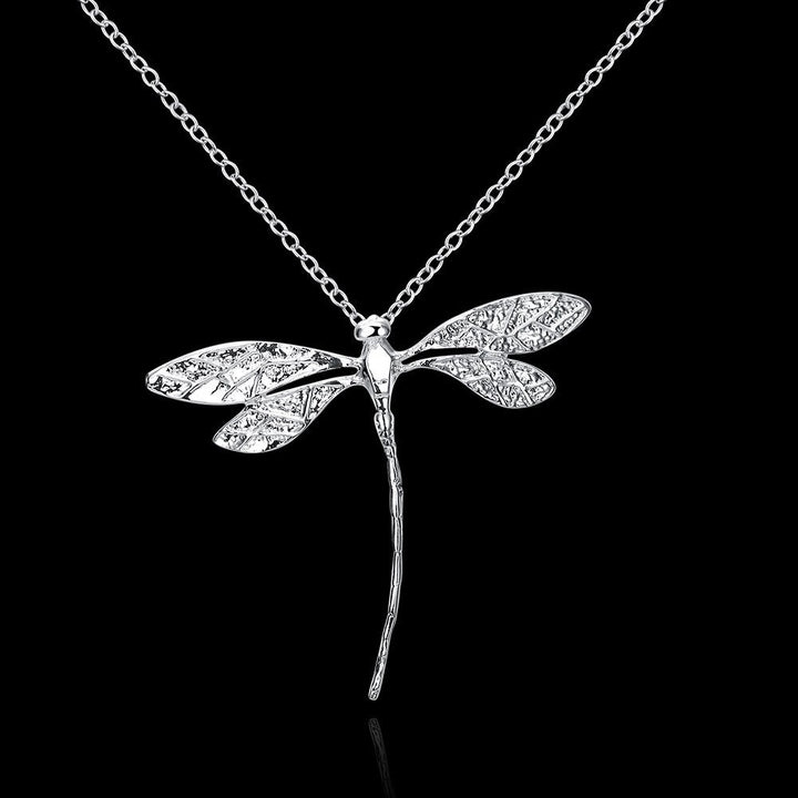 Adecco LLC New Jewelry Fashion Silver Dragonfly Necklace Pendant 18 inch Chain (dragonfly)