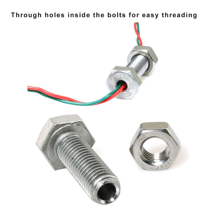 2pcs Cylindrical Hollow External Hexagon Screw 304 Stainless Steel Lamp Threading Screws Through Hole Bolt M8x25