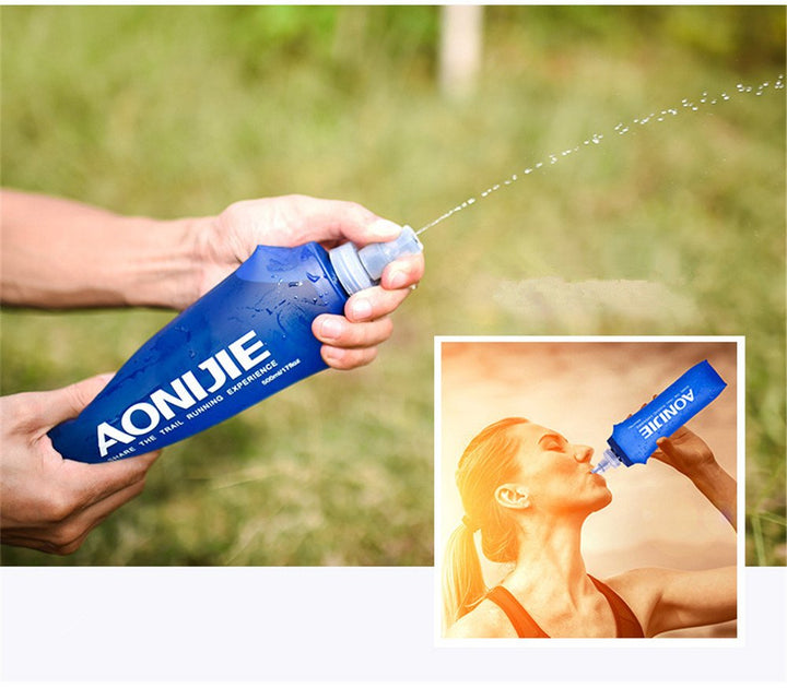 2pcs Foldable 250mL/500mL TPU Outdoor Sport Water Hydration Bottle Soft Flask For Running Camping Hiking Bicycle (250ML-2pcs)