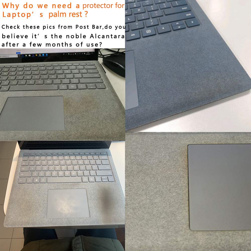 Transparent Keyboard palm rest Protector for Microsoft Surface Laptop/Laptop 2 Pads/Wrist Rests,Protect Alcantara from dirty/stain 13.5 Inch cover(US Layout)