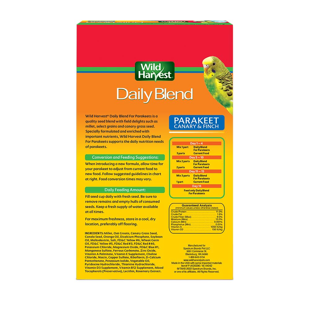 Daily Blend for Parakeet, Canary, Finch & Small Birds, 2 Pounds
