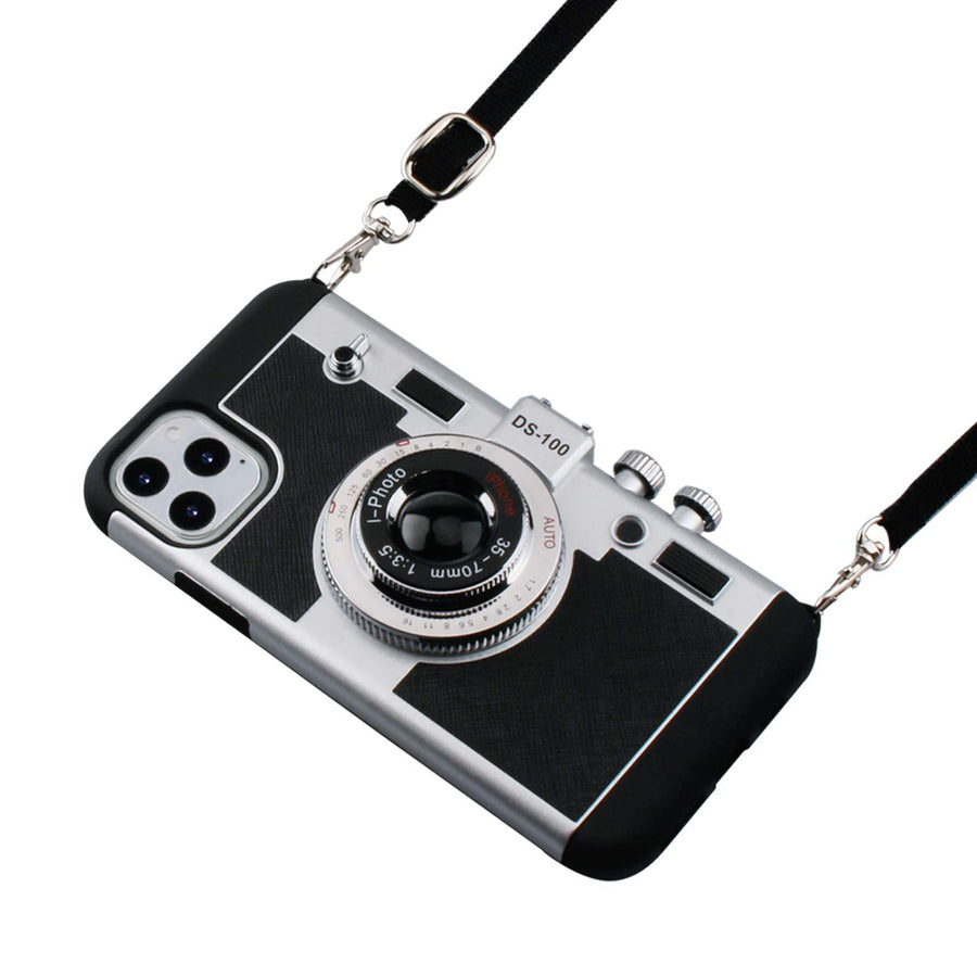 Emily in Paris Phone Case for iPhone 13 Pro Max Camera Case Vintage Cover Cute 3D Cool Unique Design Silicone Case with Removable Neck Strap Lanyard for Girls Women Black