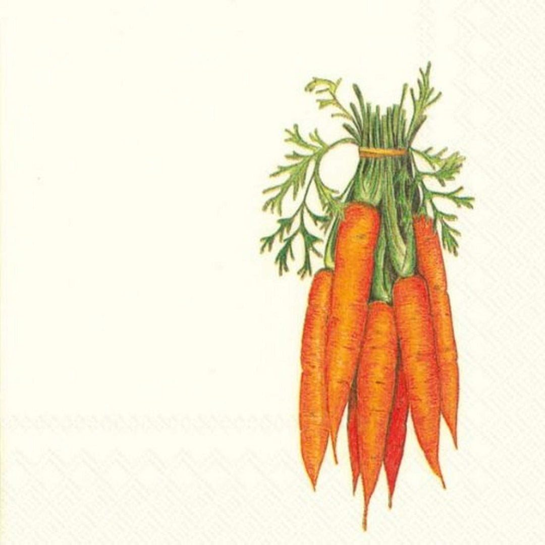 IHR Ideal Home Range Cocktail Napkins Disposable 3-Ply Paper Party Napkin Pack, 5 x 5, Carrots, 20-Count