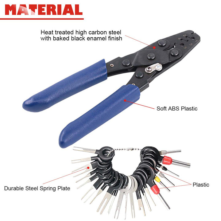 Professional Crimper Tools Wiring Harness Crimping Set for Delphi Packard Weather Pack Terminals and Metri-Pack Connectors with Electrical Wiring Crimp Connectors Auto Terminals Pin Extractor