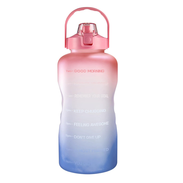 128oz Leak-Proof Gallon Water Bottle with Removable Straw & Handle, BPA Free Drinking Large Water Jug for Fitness, Camping Sports Workouts Gym and Outdoor Activity (Pink/Green Gradient)