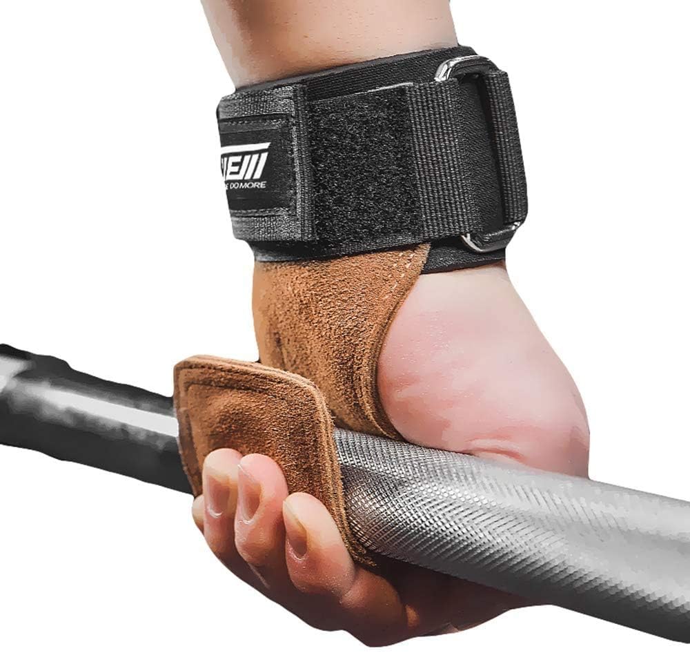 Premium Weight Lifting Wrist Hooks Straps for Maximum Grip Support - Deadlift Gloves and Grip Pads Alternative in Fitness Gym Power Training Like Pull Up Deadlifting & Shrugs