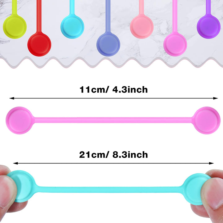 32 Pcs Magnetic Cable Ties 4 Inch Silicone Cable Management Ties Magnet Cord Ties Reusable Cord Clips for Bundling, Organizing, Holding Cable Wire Cord to Fridge Home Car Office, Simple Style