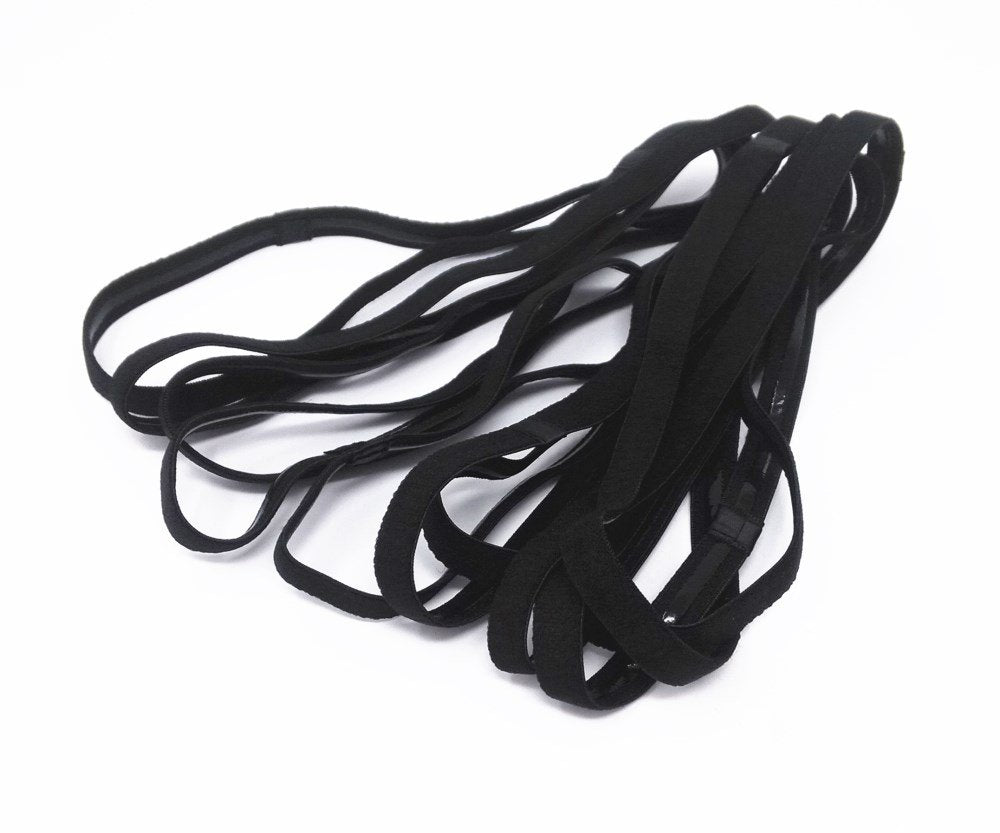10pcs Anti-Slip Thin Elastic Black Sports Headbands Yoga Head Band Sweatband for Men and Women