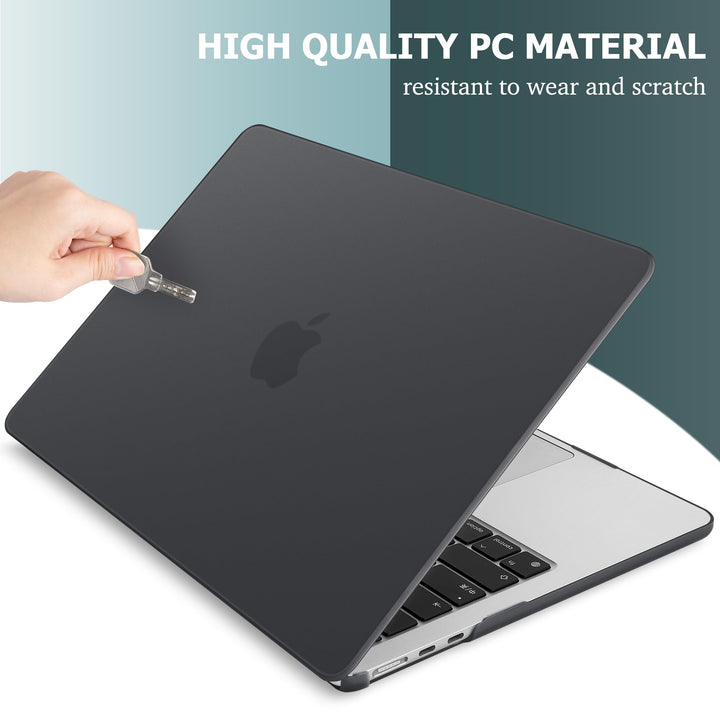 Compatible with M3 MacBook Air 13.6 inch Case 2022 2023 2024 A3113 A2681 M2 Chip, Plastic Hard Shell Case for MacBook Air 13.6 with Liquid Retina Display Fits Touch ID, Matte Black