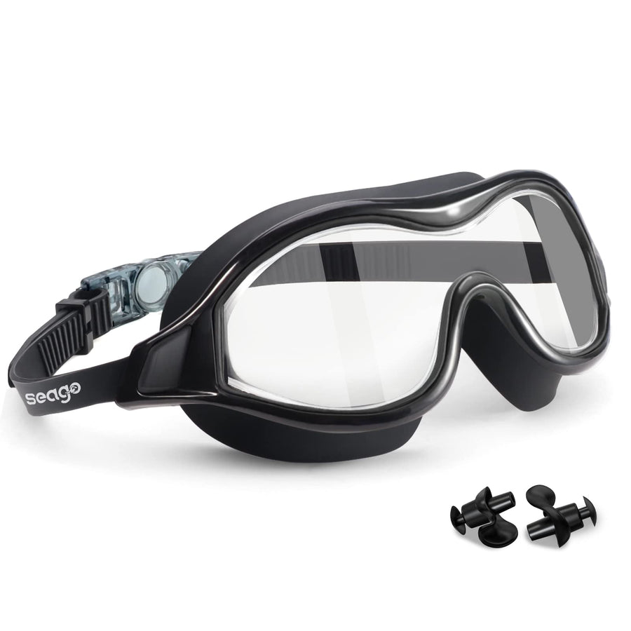 Swim Goggles No Leaking Anti-Fog Swimming Goggles for Adult Men Women Youth Junior with Soft Silicone Gasket, UV Protection Waterproof 180° Clear Vision, Triathlon Pool Goggles Swim Glasses