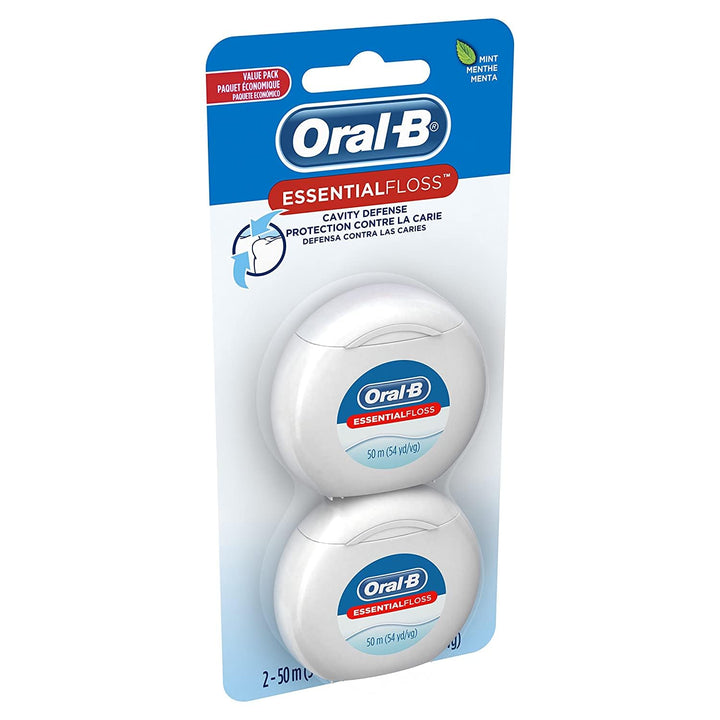 EssentialFloss Cavity Defense Dental Floss, 50 M, Pack of 2