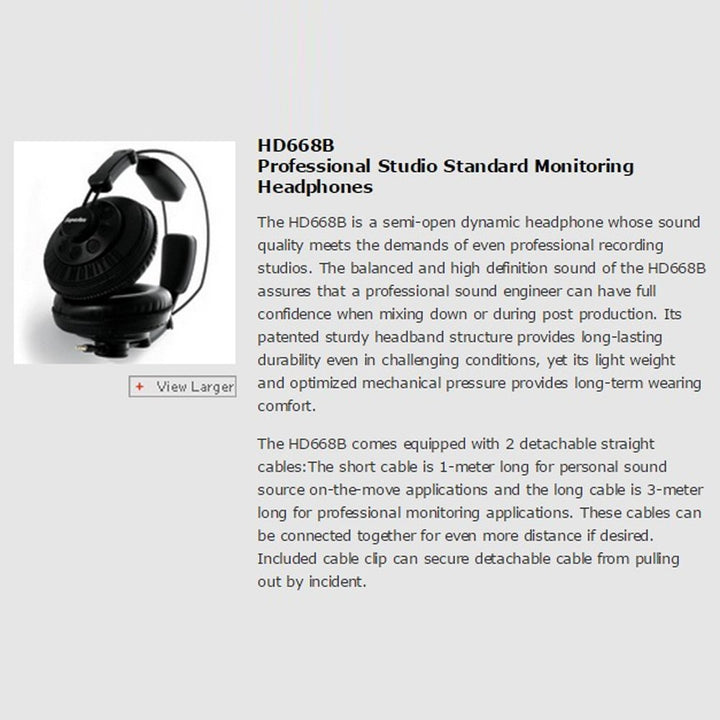 HD668B Dynamic Semi-Open Headphones