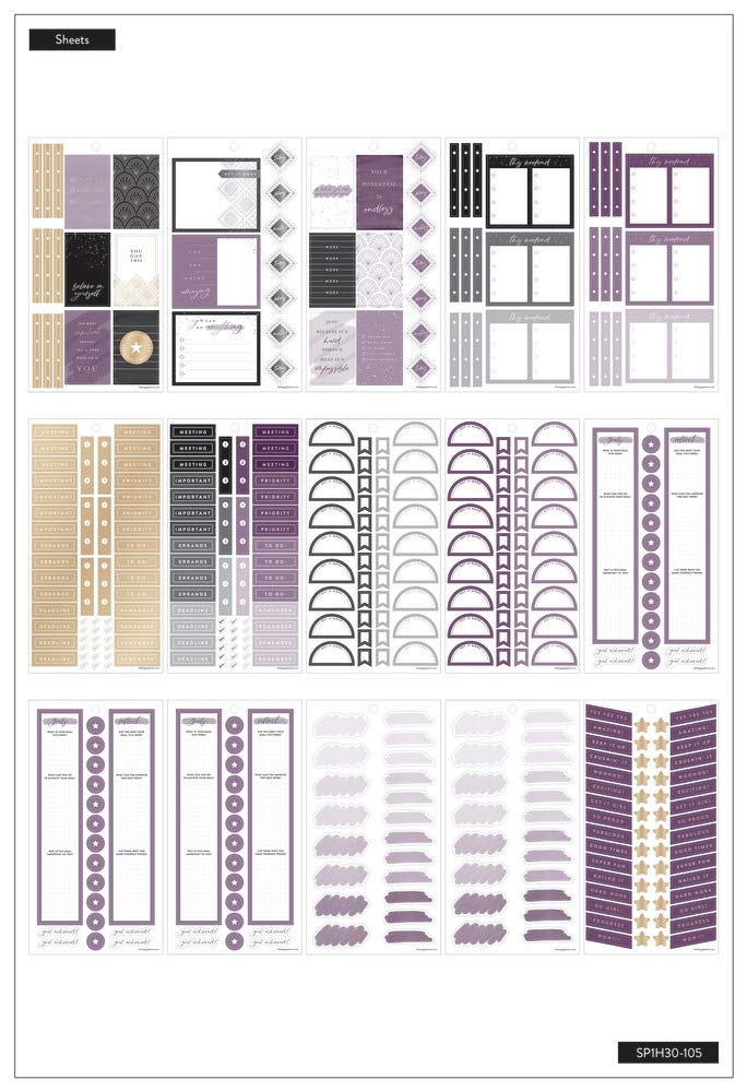 Sticker Value Pack - Planner Accessories - Girls With Goals Theme - Multi-Color - Great for Planning & Organizing - 30 Sheets, 701 Stickers