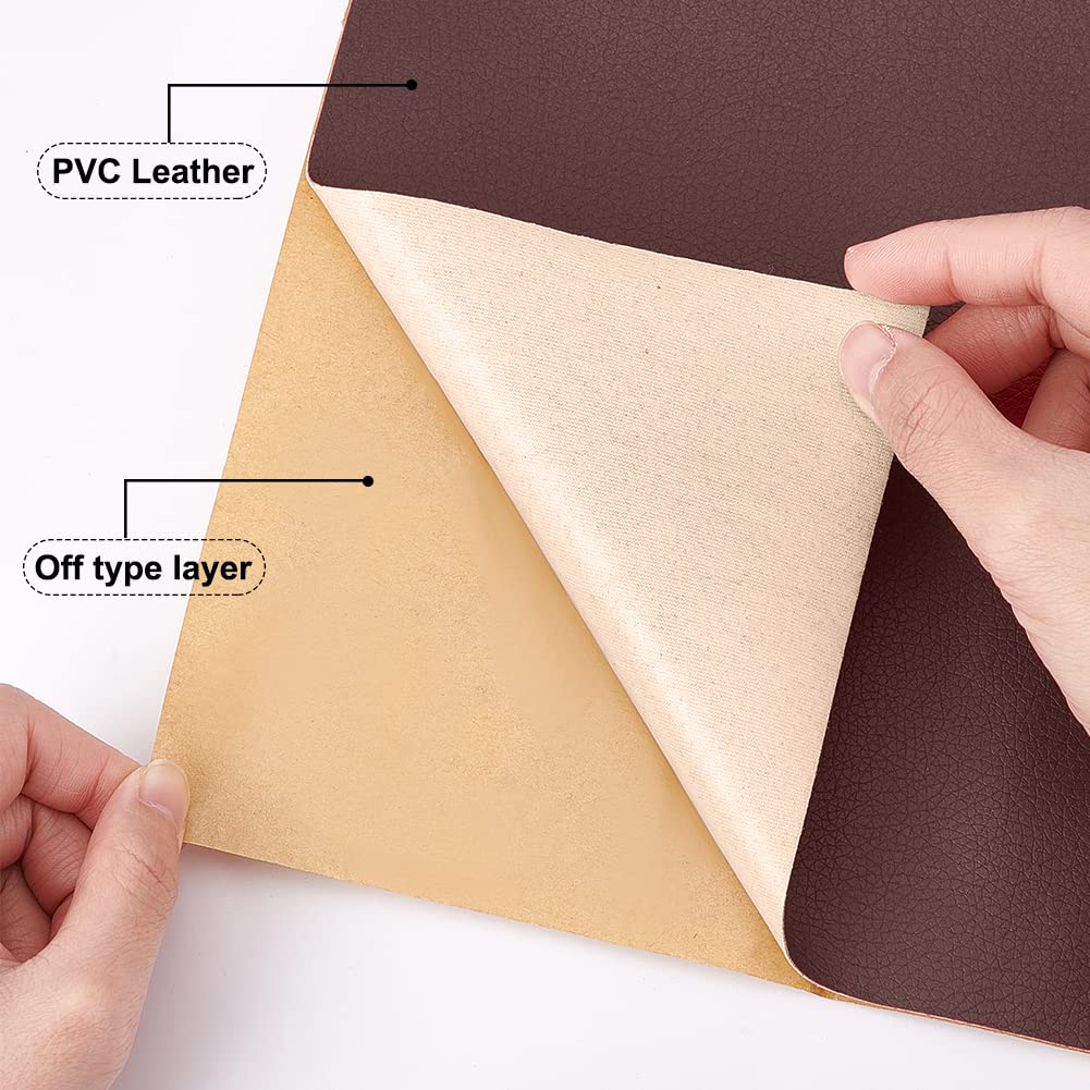 12x24 Inches Adhesive Leather Repair Patch for Sofa Couch Car Seat Furniture (Brown, 0.8mm Thick)