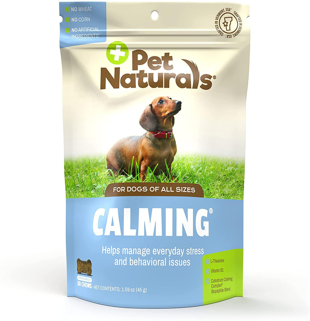 Calming for Dogs, 30 Chews - Naturally Sourced Stress and Anxiety Calming Ingredients for Behavior Support - Vet Recommended