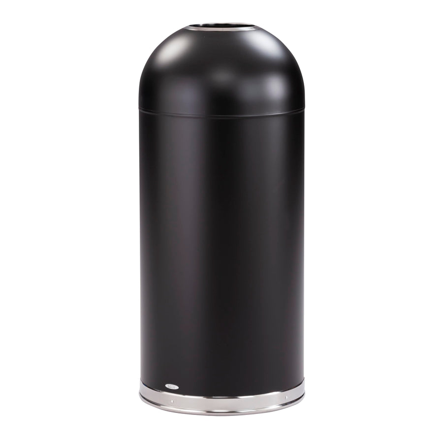 Open Top Dome Trash Can, Touch-Free Garbage Bin, Durable, Puncture-Resistant, 15 Gallons, Black