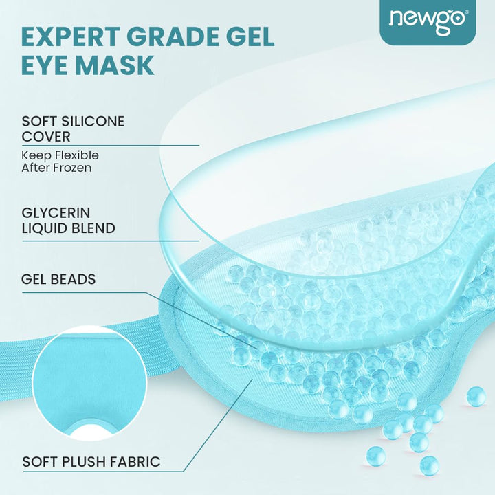Cooling Eye Mask Cold Gel Eye Mask for Eye Puffiness, Tired Eyes, Migraines, Stress, Itchy Eyes, Eye Lid Surgery, Eye Relief Mask for Sleeping, Skin Care, Eye Spa - Blue