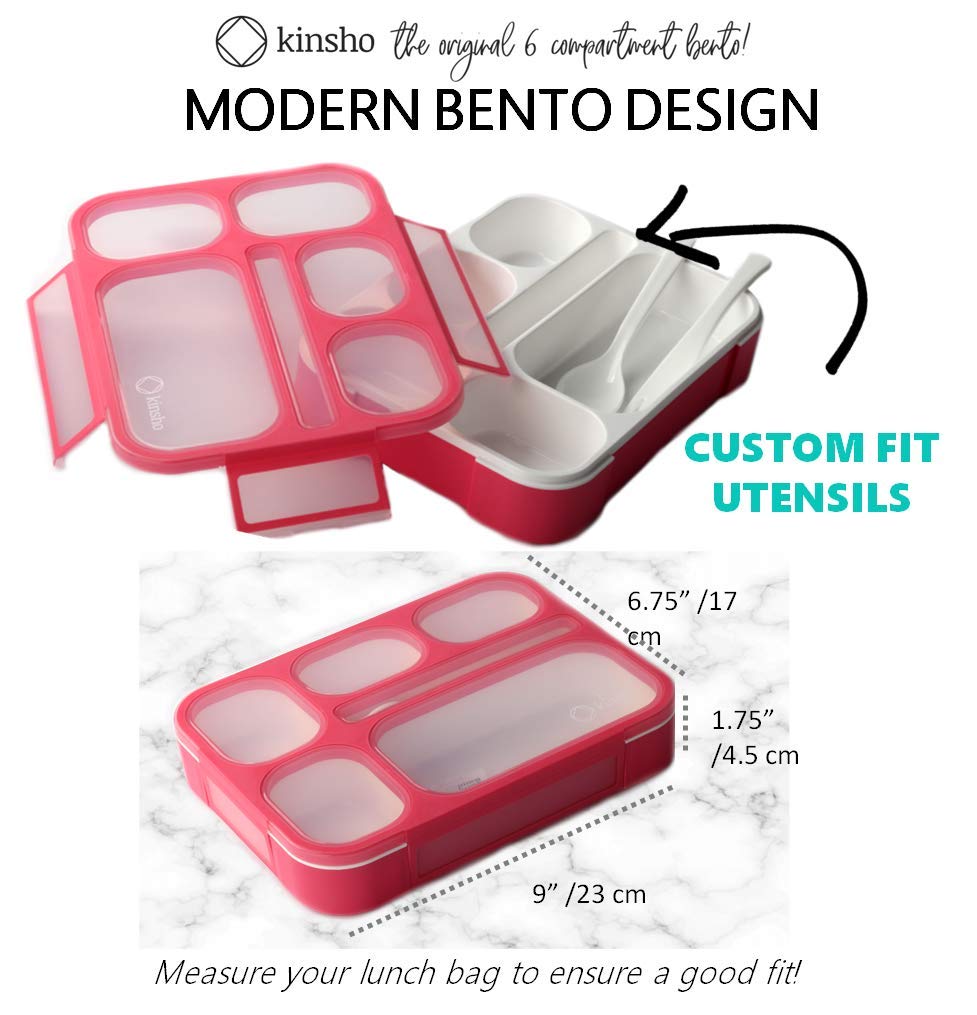 Bento Box with Lunch Bag and Ice Pack Set | Snack Containers Boxes for Kids Girls Adults | 6 Compartments Leakproof Portion Container Boxes Insulated Bags for School Lunches, BPA Free, Pink