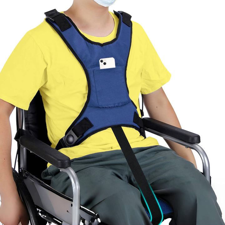 Wheelchair Seat Belt Restraints Safety for Elderly Wheelchair Harness Adult Seatbelt Medical Hospital Straps Vest Soft Chest Lap Buddy Chairs Seniors Disable Patients Prevent Sliding