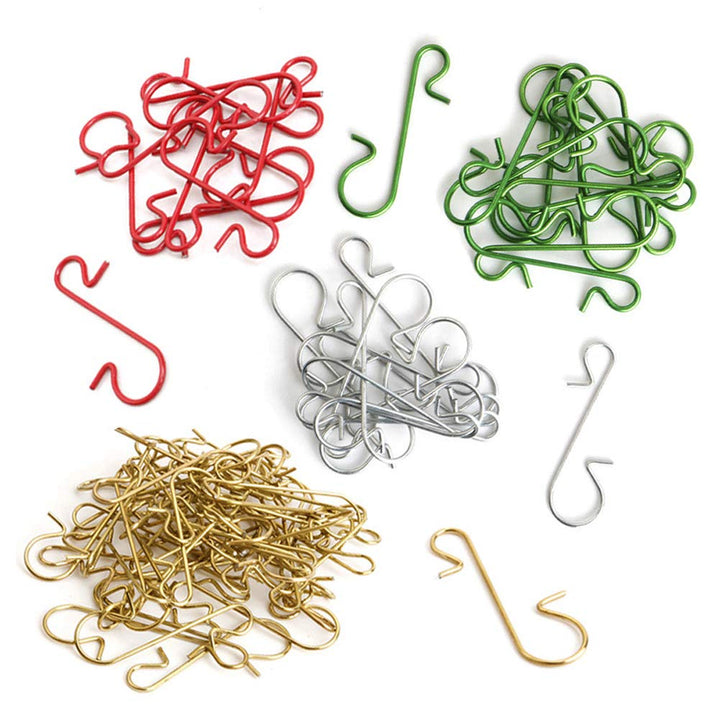 120 Pieces Christmas Hooks Christmas Tree Ornament Hooks Christmas Ornament Hooks Hanging Metal Hooks for Christmas Tree Party Balls Decorations(Silver, Golden)