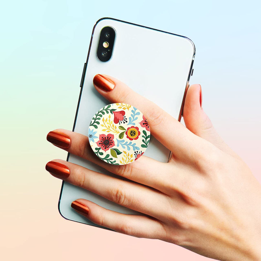 JXinQ 4 Pack/Expanding Phone Mount Grip Holder for Cellphone,Collapsible Stand - Pink Rose Gold Blue Flower Floral (ZMX-SS07-Q)