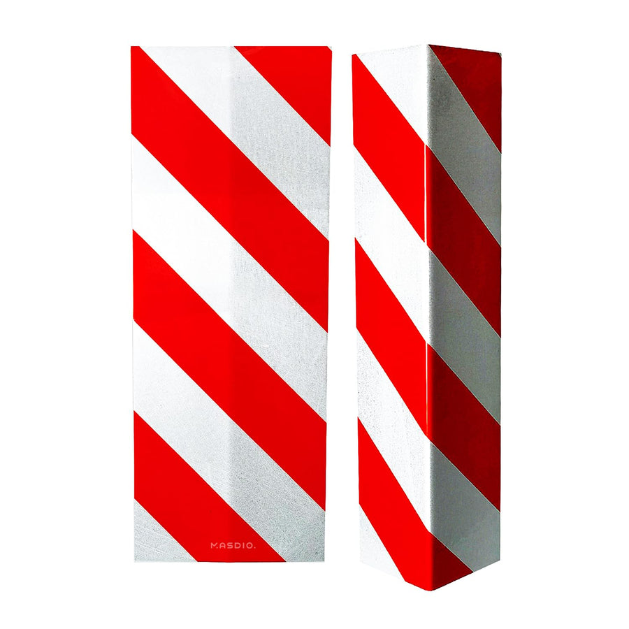 GWP05 Garage Wall Protector Foam Wall Corner Guard for Parking Garages - Reflective Wall Edge Protector - Wall Corner Edge and Bumpers Guards (2-Pack(White Red))