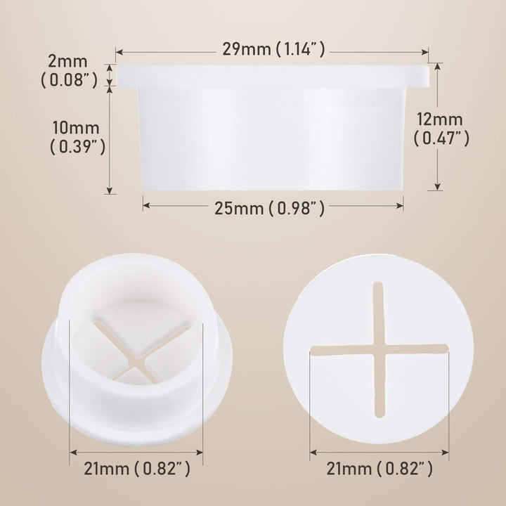 12 Pieces Flexible Silicone Cable Cord Grommet 1 Inch White Cord Grommet for Desk Other Furnitures Wire Hole Cover Cable Management Wire Organizer Cable Pass Through for Home and Office