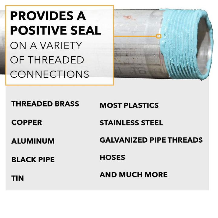 Soft-Set PTFE Pipe Thread Sealant – Non-Hardening Paste for Metal & Plastic, 1/4 Pint with Brush Cap – Reliable Leak Prevention, Drip-Resistant, Temp Range -100 to 600°F, Made in USA