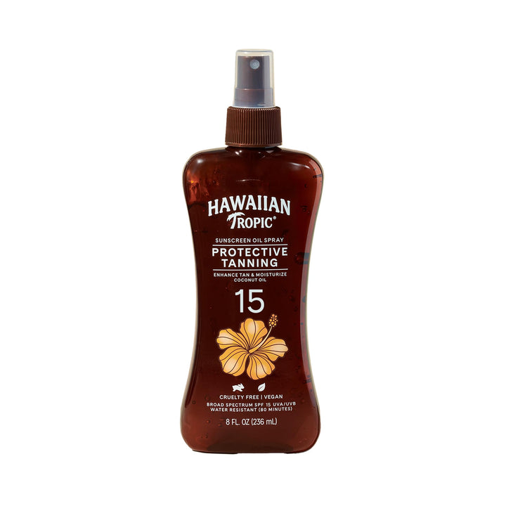 Protective Tanning Oil Spray Sunscreen SPF 15, 8oz | Tanning Sunscreen, Tanning Oil with SPF, Moisturizing Body Oil, Oil, Oxybenzone Free Outdoor Tanning Oil, 8oz