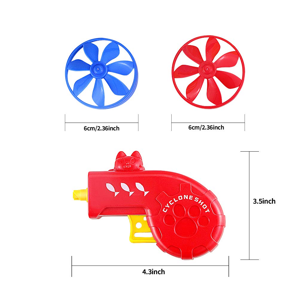 2 Pack Cat Fetch Toy,Fun Interactive Dog Cat Kitten Tracks Toy with 5 Colors Flying Propellers for Pet Training Exercise,Hunting,Chasing,Batting