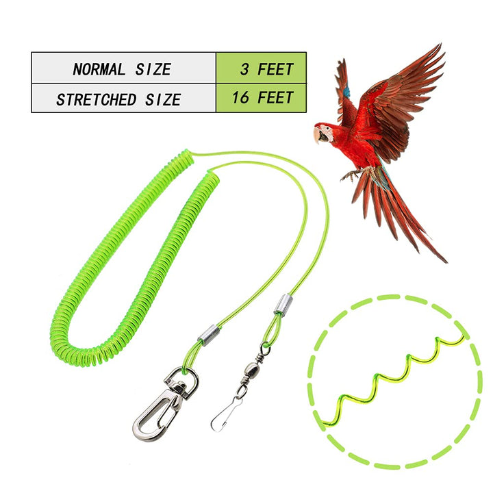 Parrot Bird Harness Leash Anti-bite Outdoor Flying Training Rope with 5pcs Different Sizes of Soft Foot Loops and Training Whistle(Upgraded Version of Ankle Ring)