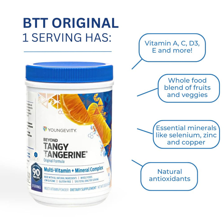 Beyond Tangy Tangerine - Original Formula | Multi-Vitamin & Mineral Complex | Made with Natural & Whole Foods | 5,745 ORAC | 6 Pack