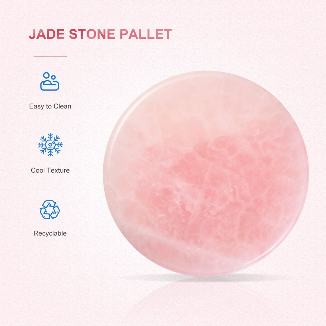 1PCS grafted Eyelash Jade Stones Eyelash Extension Glue Pallet Holder Round Pallet pad (Pink)
