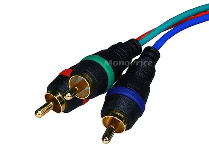 Video Cable - 6 Feet - VGA to 3 RCA Component Adapter for Projectors, Gold plated connectors and pins