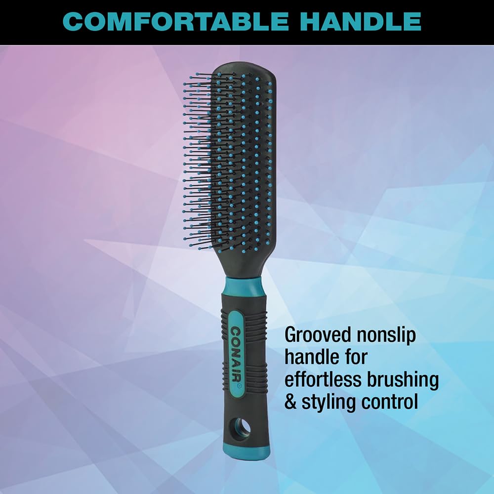 Salon Results Detangling Hairbrush - For Men and Women, All Hair Types with Nylon Bristles