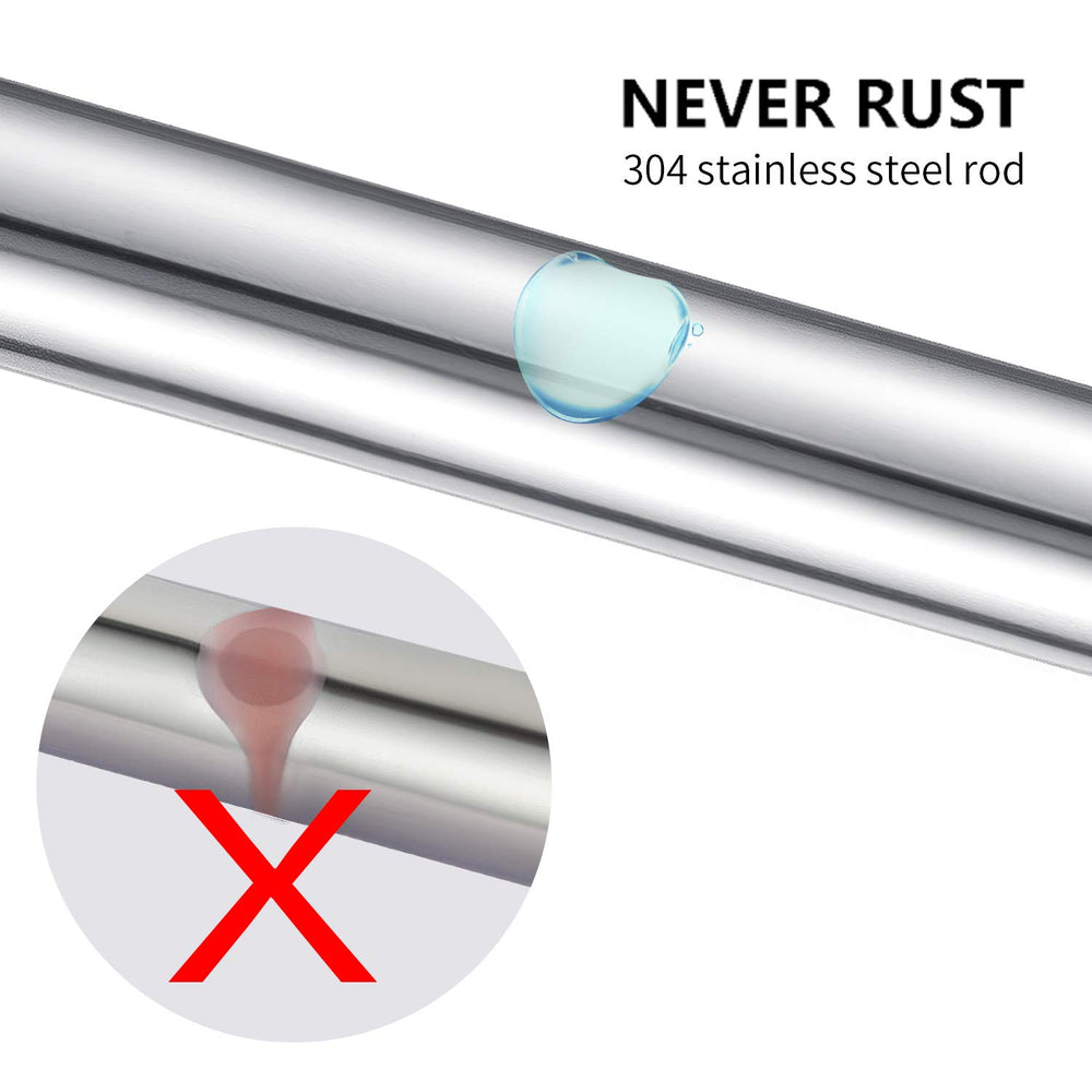 Tension Shower Curtain Rod 50-81 inches, Never Rust Non-Slip Shower Curtain Rod Spring Tension Rod, No Drilling Stainless Steel Shower Rods for Bathroom
