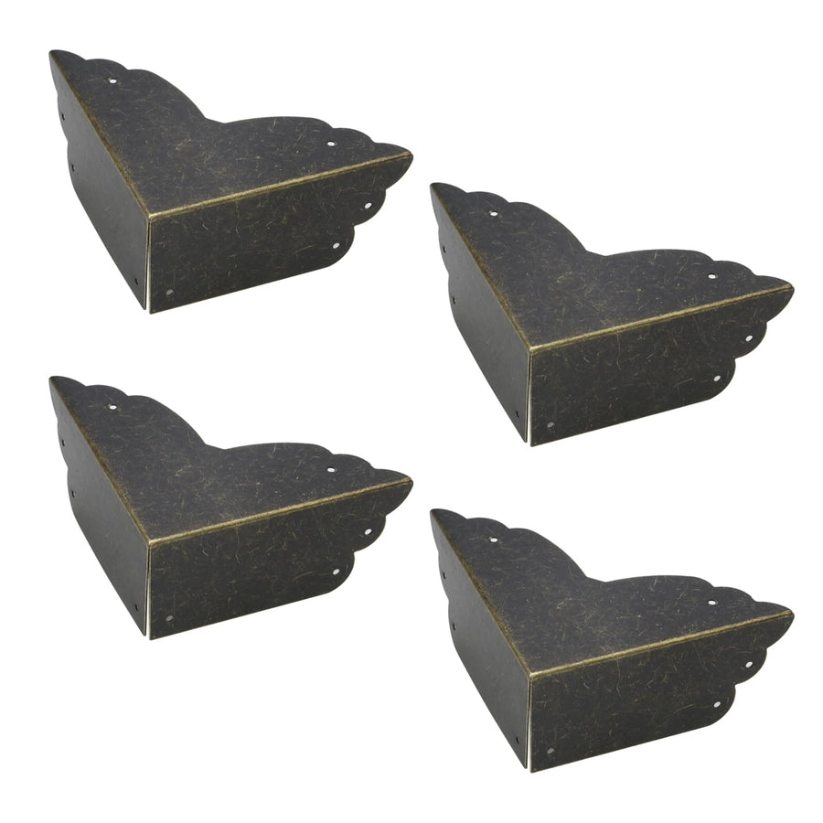 4 Pack Corner Protectors Metal Bronze Box Corners Decorative 2.8x2.8x1.2(LxWxH),Side Length 2.8