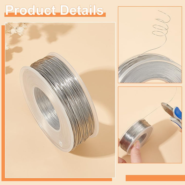28 Gauge 984FT 304 Stainless Steel Binding Wire for Jewelry Making, Strapping, Sculpture Frame, Cleaning Brushes Making and Other Crafts Project