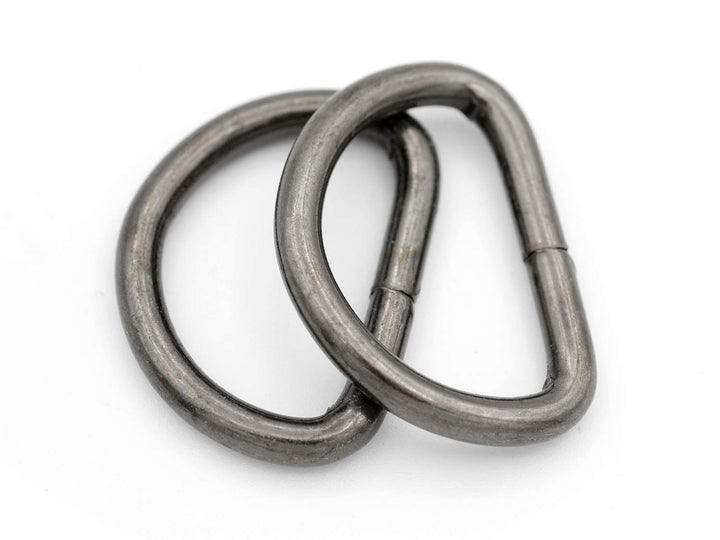 CRAFTMEmore 1 1/4 & 1 1/2 Inches D-Ring Findings Metal Non Welded D Rings for Belts Bags Landyard Leathercraft Avail 4 Colors (1 1/4 x 20 pcs, Gunmetal)