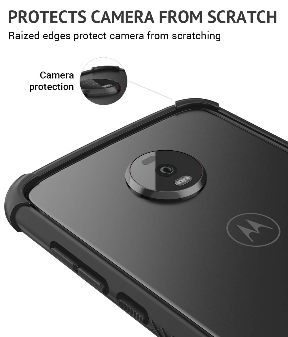 CaseWe - Motorola Moto Z4 Protective Flexible Double Injection Technology (TPU+PC) Bumper Case Cover/Compatible with Moto Mods - All Matte Black