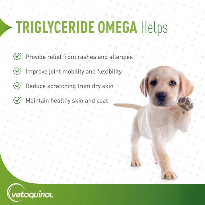 Triglyceride Omega 3 Supplement for Dogs and Cats, Fish Oil Supplement with EPA and DHA, Promotes Skin, Coat, Joint, and Immune Health, Omega 3 Fish Oil for Dogs and Cats up to 30lbs, 250ct