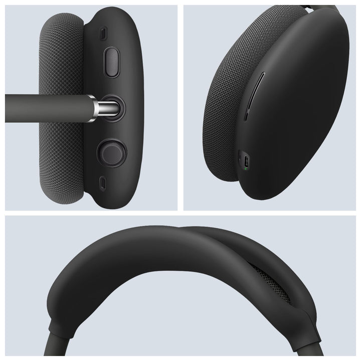 FINTIE Silicone Case Cover for AirPods Max Headphones, Anti-Scratch Ear Cups Cover and Headband Cover for AirPods Max, Accessories Skin Protector for AirPods Max (Black)