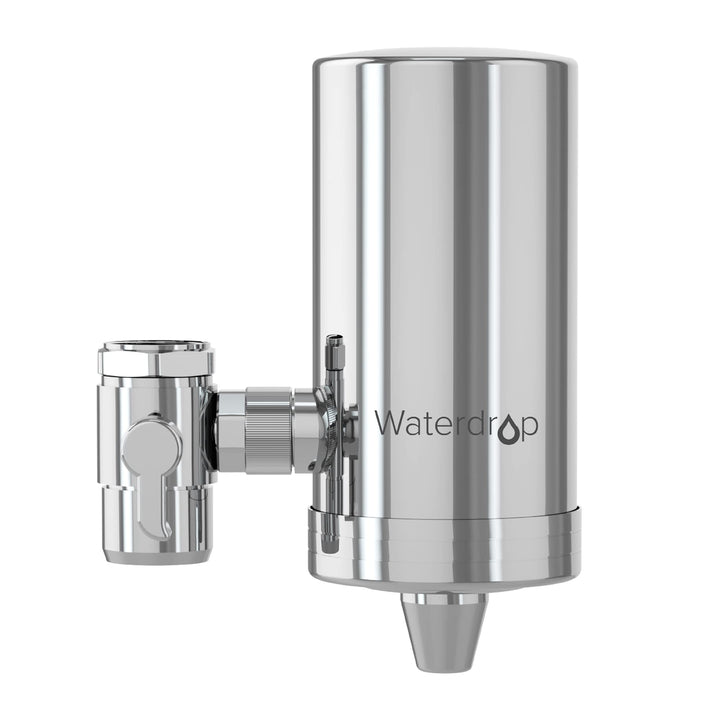 Stainless-Steel Faucet Water Filter, Carbon Block Water Filtration System, Tap Water Filter, Reduces Chlorine, Heavy Metals and Bad Taste,  (1 Filter)